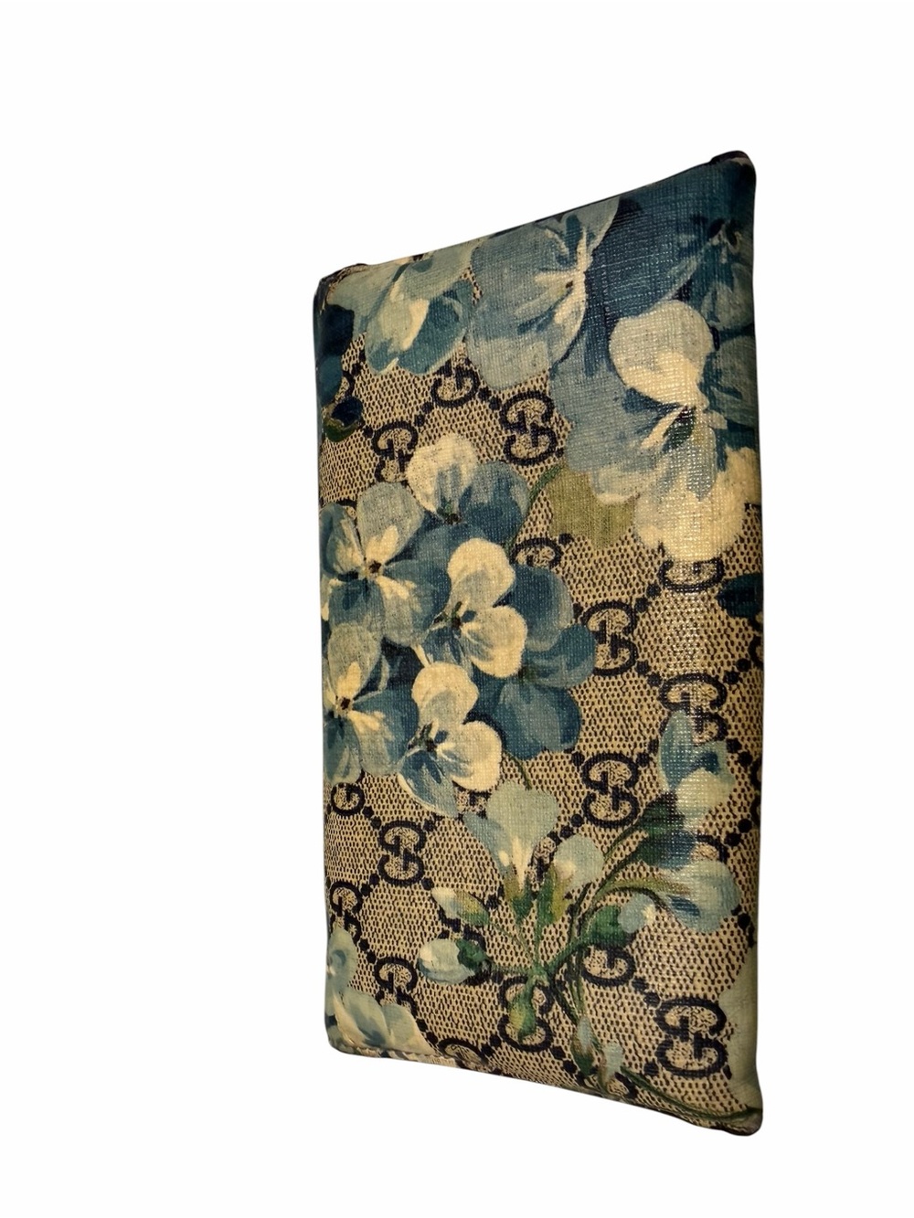 Authentic Gucci Floral GG Supreme Canvas Clutch in Blue and Green - Picture 9 of 10